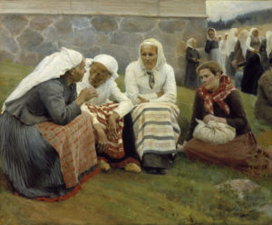 Women Outside the Church at Ruokolahti, Albert Edelfelt, 1887